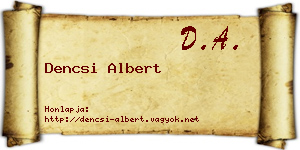 Dencsi Albert névjegykártya